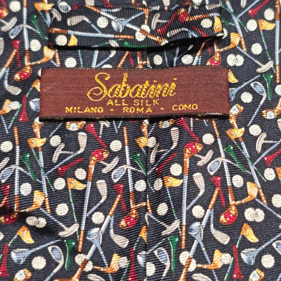 Sabatini Italy Golf Pattern Necktie - Picture 2 of 3